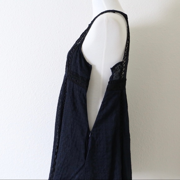 Free People Black & Navy Wherever You Go Sleeveless Mini Dress Size 2 - Picture 5 of 13